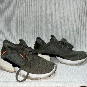 Green adidas running sneakers